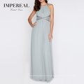 Latest design sexy halter sleeveless sequin summer casual maxi party dresses